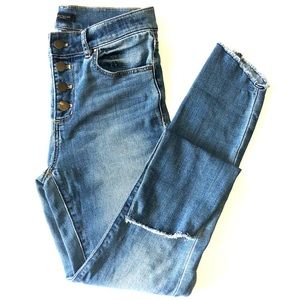 Ann Taylor High Rise Raw Hem jeans